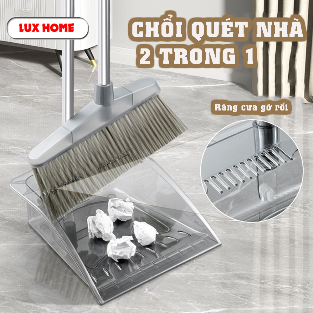 Bộ chổi quét nhà kèm hót rác 2 trong 1 đa năng, gấp gọn tiện lợi chất ...