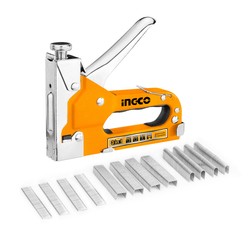 Ảnh Kìm bấm ghim 3 trong 1 INGCO HSG1405 sử dụng chung ghim Ghim U STS0210 và ghim thẳng STS6110 3