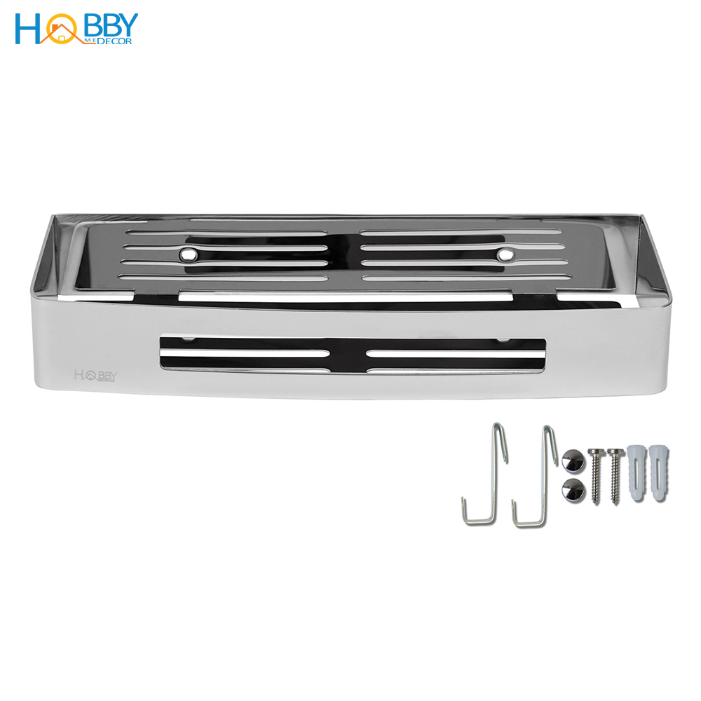 Kệ chữ nhật để đồ phòng tắm khoan tường inox 304 HOBBY home decor KCN2