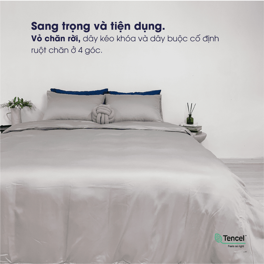 Ảnh Bộ 5 Món chăn ga lụa Tencel Châu Âu Changmi Bedding 60S siêu mềm mượt và mát lạnh. Tencel chính hãng Lenzing 4