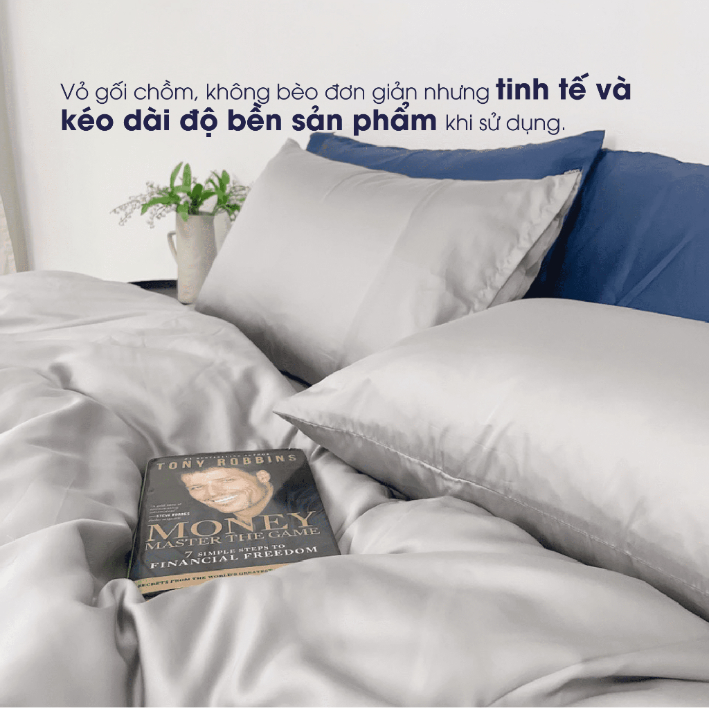 Ảnh Bộ 5 Món chăn ga lụa Tencel Châu Âu Changmi Bedding 60S siêu mềm mượt và mát lạnh. Tencel chính hãng Lenzing 3