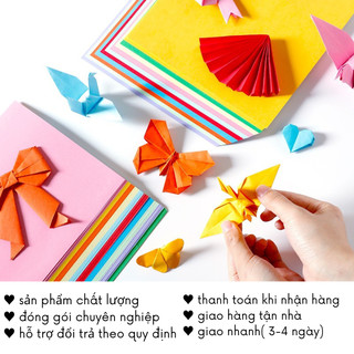 Giấy Gấp Origami Hạc Sao Thủ Công Nhiều Màu Pastel Quà Handmade QT12
