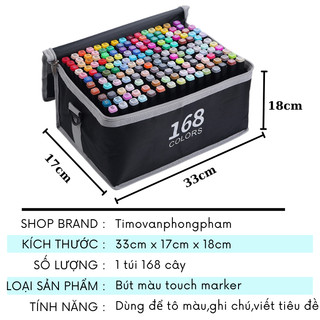 Bút Marker Touch Sketch Lông Màu Dạ Bộ 168 Cây Hoạ Cụ VPHL10