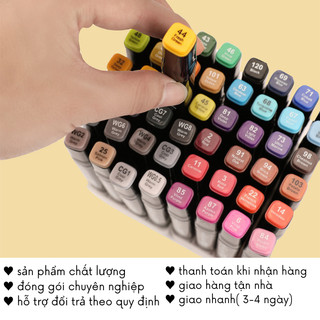 Bút Marker Touch Sketch Lông Màu Dạ Bộ 168 Cây Hoạ Cụ VPHL10