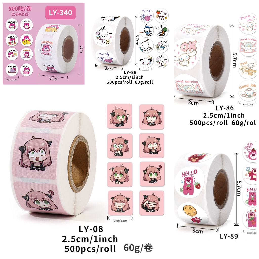 Bộ 500 Sticker Cuộn Hình Động Vật Dễ Thương Dùng Trong Trang Trí ...