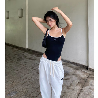 THEKIM Áo bodysuit 2 dây ( có mút ngực ) cao cấp , đáy áo có cúc bấm, chất liệu cotton 2 lớp vải A217