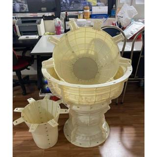 Khuôn chậu tròn xoay 70cm mẫu mới kèm đôn cao chất liệu nhựa abs hàng Việt Nam siêu dày dặn