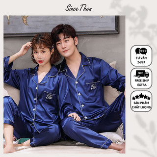 Pijama đôi nam nữ dài tay lụa cao cấp, đồ ngủ đôi nam nữ mặc nhà - Since Then