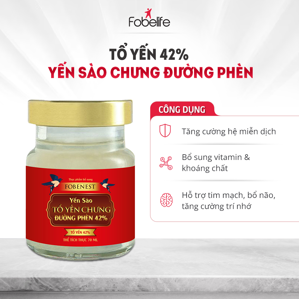Hộp Yến Sào Fobenest Fobe 42% Yến Bồi Bổ Cơ Thể N1 - Lọ 70ml