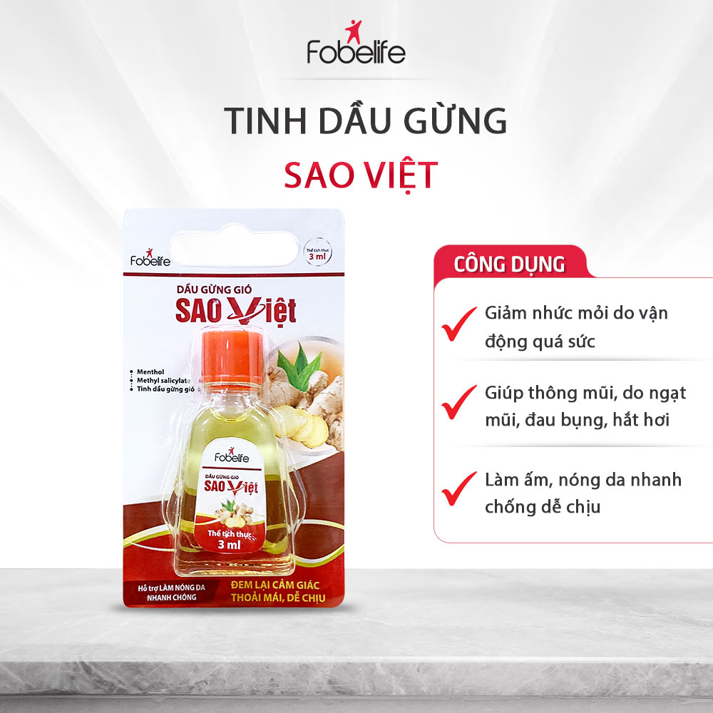 Dầu Gừng, Dầu Đỏ Fobe Giúp Massage Giảm Đau Vai Gáy, Cảm Lạnh, Sổ Mũi N2 (Chai 3ml)