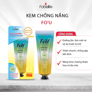Kem Chống Nắng Fo'U Fobe SPF50+ PA++++ Nâng Tone, Bảo Vệ Và Làm Mát Da, Không Gây Bết Dính N1