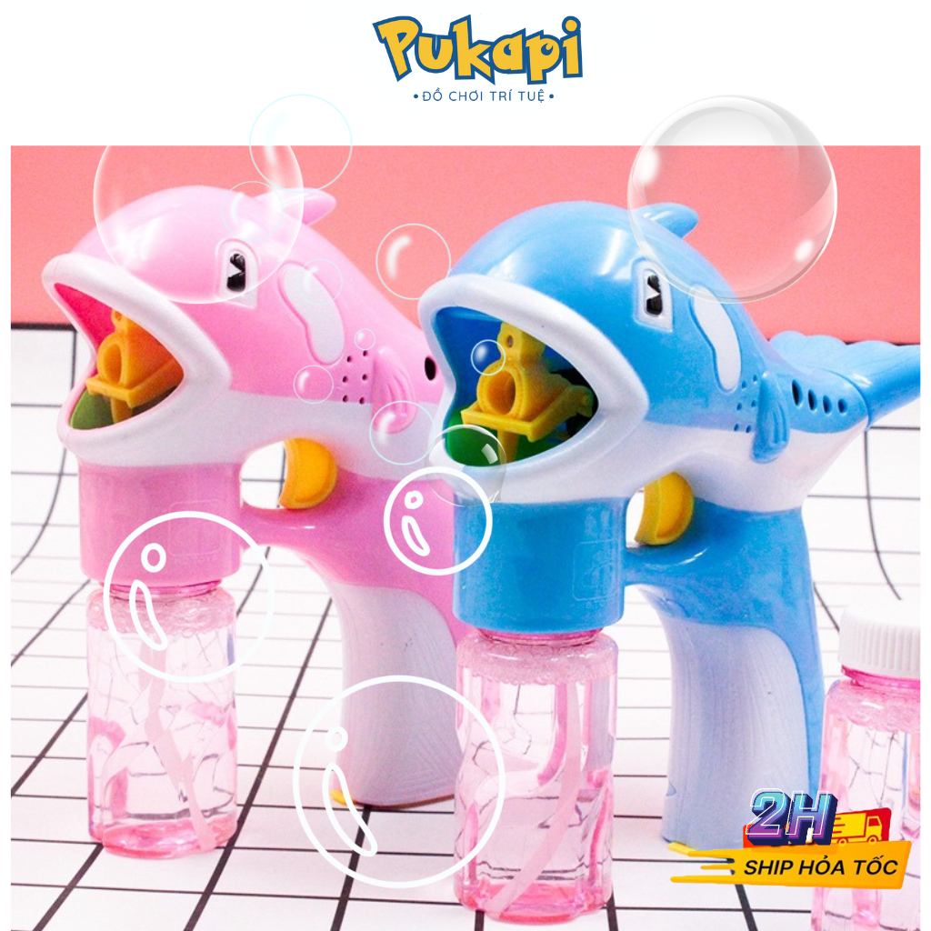 Đồ Chơi Súng Bắn Bong Bóng Hình Cá Heo Đồ Chơi Ngoài Trời Cho Bé - Đồ Chơi Cho Bé PUKAPI