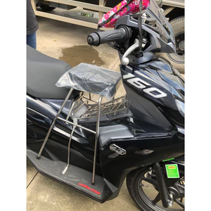 GHẾ ĐÔN GA INOX YÊN NỆM ĐEN XE AB , PCX , IMPLUSE , FREEGO CHO BÉ