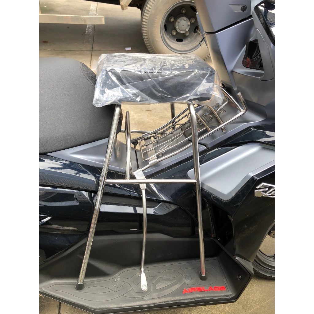 [ ĐÔN NỆM AB ] GHẾ ĐÔN GA INOX YÊN NỆM ĐEN XE AB , PCX , IMPLUSE , FREEGO CHO BÉ