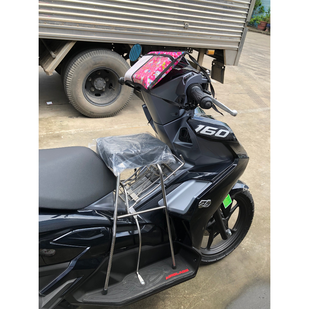 [ ĐÔN NỆM AB ] GHẾ ĐÔN GA INOX YÊN NỆM ĐEN XE AB , PCX , IMPLUSE , FREEGO CHO BÉ