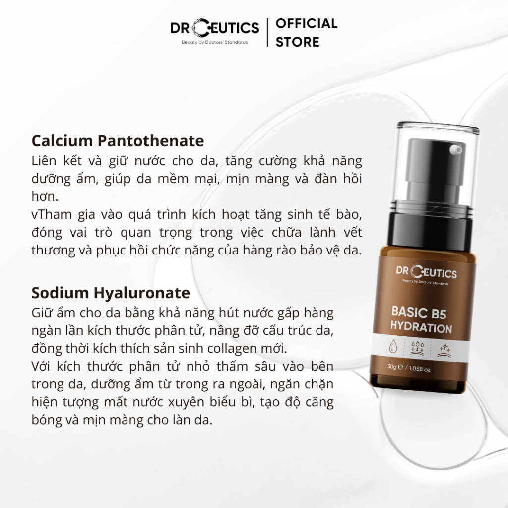 Ảnh DRCEUTICS Tinh Chất B5 Basic Hydration 5% DrCeutics Cho Da Dầu Mụn (30ml) 2