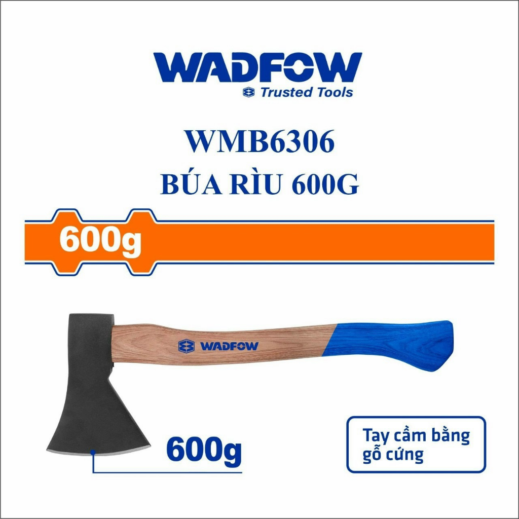 Búa rìu 600 gam tay cầm bằng gỗ WADFOW WMB6306 | Shopee Việt Nam