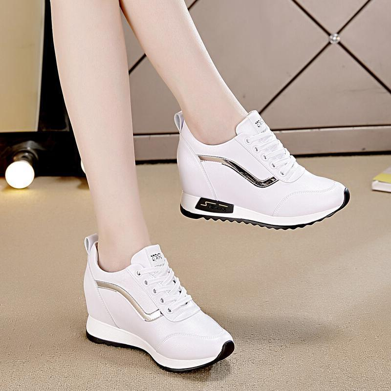 Giày thể thao nữ, sneaker nữ độn đế 7cm, chống hôi chân, chống trơn trượt, 2 màu trắng đen