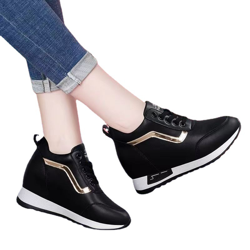 Giày thể thao nữ, sneaker nữ độn đế 7cm, chống hôi chân, chống trơn trượt, 2 màu trắng đen