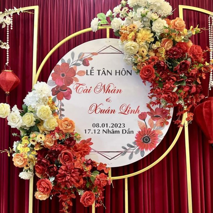 CẦN GẤP VẪN CÓ - IN TÊN THEO YÊU CẦU - Bảng Welcome Trang Trí Đám Cưới - Mẫu Tròn Vuông 01 Tròn