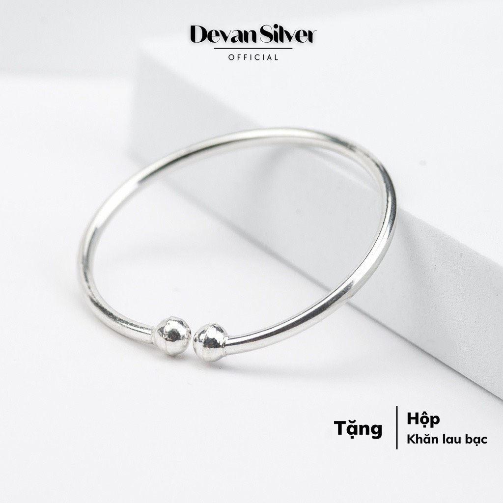 Lắc tay bạc trơn DEVAN, vòng tay bạc 925 dạng hở dễ dàng đeo, lắc tay ...