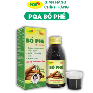 PQA Bổ Phế giúp bổ phế, hỗ trợ giảm ho, giảm đờm, giảm đau rát họng, khàn tiếng. Hộp 125 ml