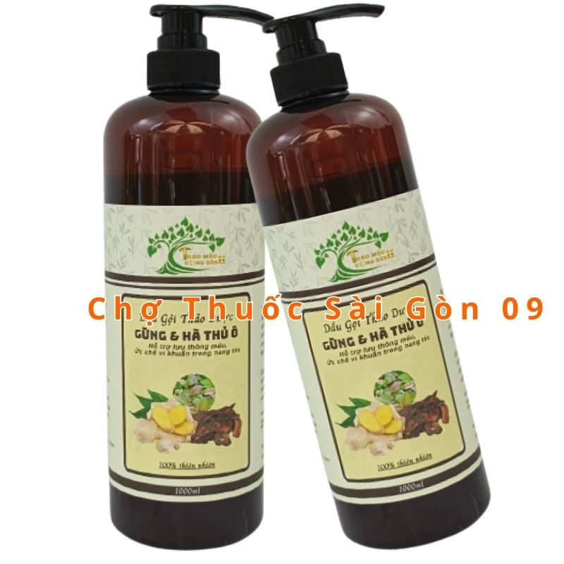 Combo Dầu Gội Thảo Dư ợc Gừng Hà Thủ Ô 1L  +  Kem Xả Gừng 250ML- Làm Ấm Da Đầu, Giúp Tóc Chắc KHoẻ