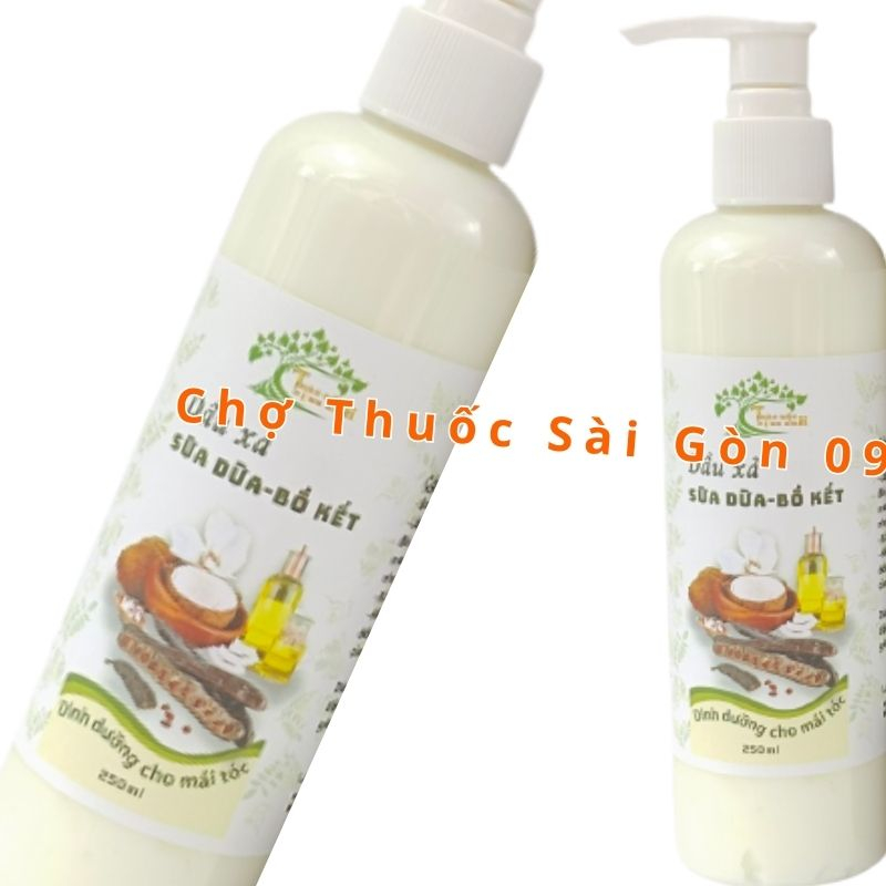 Combo Dầu Gội Thảo D ược Bồ Kết Cô Đặc 1L Và  Dầu Xả Tóc Hoa Nhài 250ML- Dưỡng Tóc Mềm Mượt, Giảm Chẻ Ngọn