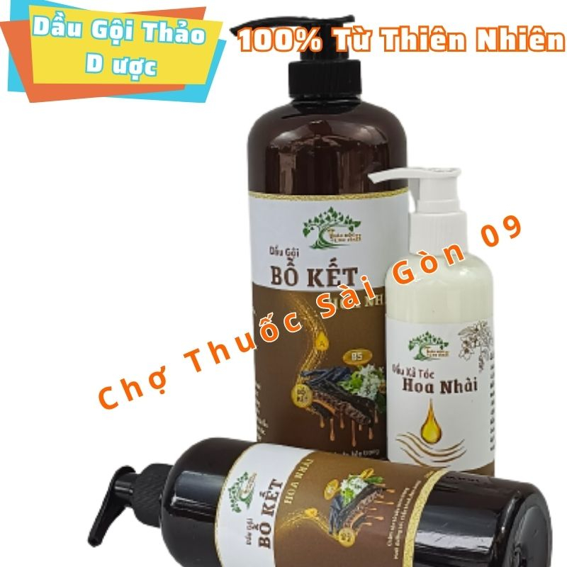 Combo Dầu Gội Thảo D uọc Bồ Kết Hoa Nhài 500ML Và  Dầu Xả Tóc Hoa Nhài 250ML- Dưỡng Tóc Từ Sâu Bên Trong