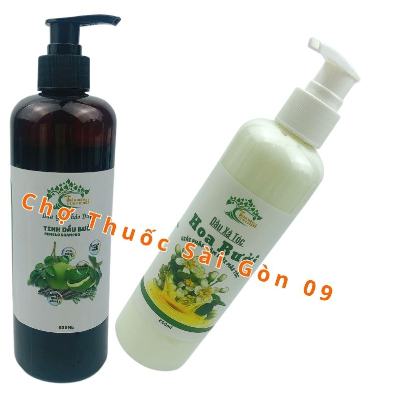 Combo Dầu Gội Thảo D ược T inh Dầu Bưở 500ML- Dầu Xả Hoa Bưởi 250ML- Giảm Chẻ Ngọn, P hục Hồ i  Hư Tổn