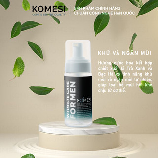 Bọt vệ sinh nam giới KOMESI INTIMATE CARE FOR MEN, Dung dịch vệ sinh tạo bọt chính hãng dành cho nam