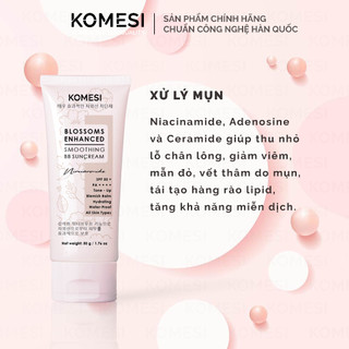 Kem Chống Nắng KOMESI BLOSSOMS ENHANCED SMOOTHING BB (Nâng Tone) & HYDROLYZED COLLAGEN UV DEFENSE