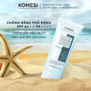 Combo Kem Nền Chống Nắng, Kem Collagen Chống Nắng và Phục Hồi Sau Đi Nắng và Bọt Nha Đam Tẩy Trang KOMESI BEAUTIFY