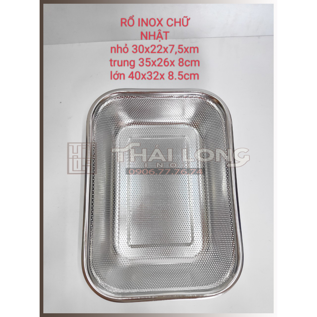 Rổ Inox Chữ Nhật/ Hình Vuông/ Hình Oval Loại Dày Đủ Size [Giá hủy diệt ...