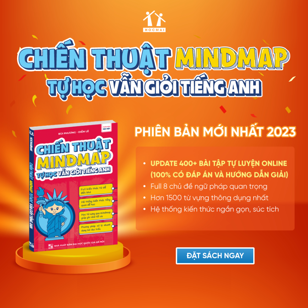 Ảnh Sách - Chiến Thuật Mindmap - Tự Học Vẫn Giỏi Tiếng Anh bản mới, dành cho người mới bắt đầu - HOCMAI 2