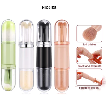Bộ Cọ Trang Điểm Nhỏ Cọ Trang Điểm 4 Trong 1 Cọ Môi Du Lịch Di Động Cọ Phấn Nền, mắt, cọ môi, tạo khối - hickies