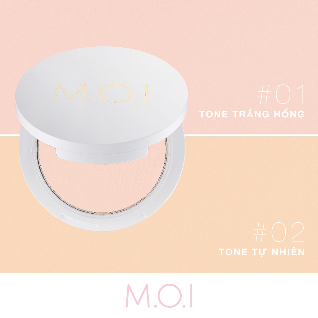 Ảnh Phấn phủ M.O.I Cosmetics kiềm dầu kháng nước - tone tự nhiên 10g 4