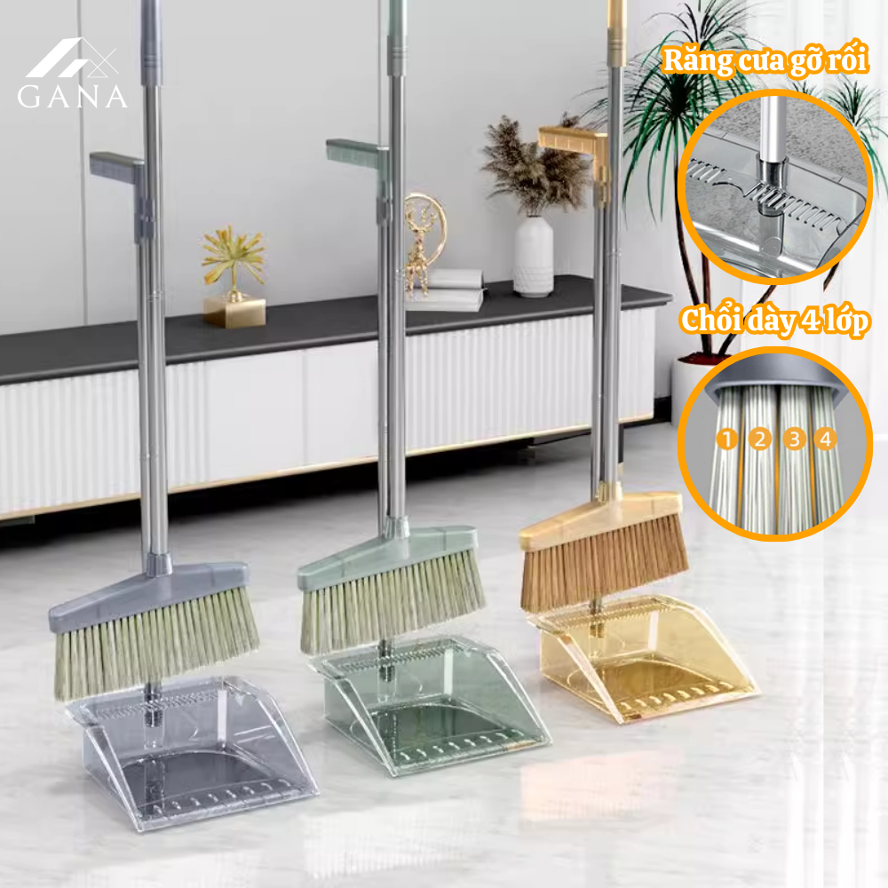 Bộ chổi quét nhà kèm hót rác 2 trong 1 đa năng, gấp gọn tiện lợi chất ...