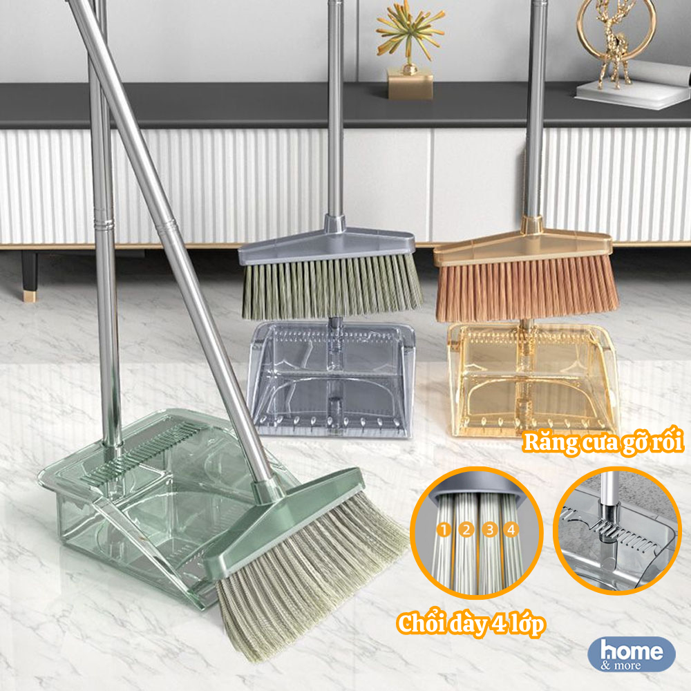Bộ chổi quét nhà kèm hót rác 2 trong 1 đa năng, gấp gọn tiện lợi chất ...
