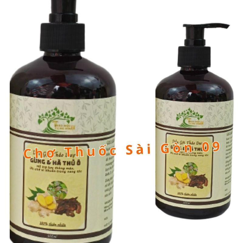 Combo Dầu Gội Gừng & Hà Thủ Ô 500ML +  Kem Xả Gừng 250ML- Dưỡng Tóc Chắc Khoẻ, Giảm Tóc Bạc Sớm