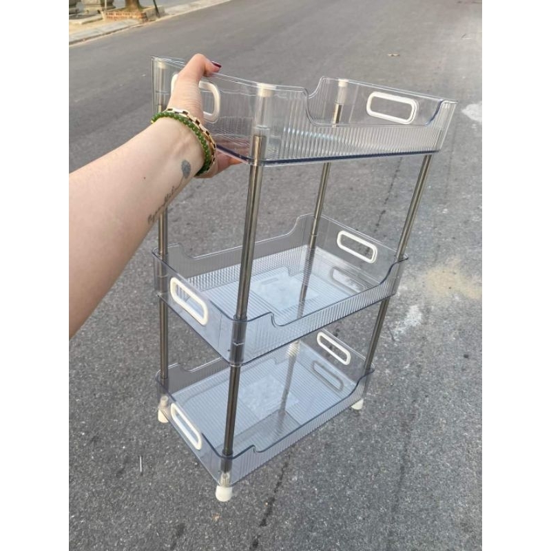 Kệ chữ nhật trong 2T-3T Hokori, kệ trong suốt decor phòng khách, kệ để đồ đa năng Việt Nhật cao cấp