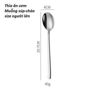Combo 6 Chiếc Thìa (Muỗng) Hàn Quốc Dài 20.4cm Inox 304 Siêu Bóng Đẹp