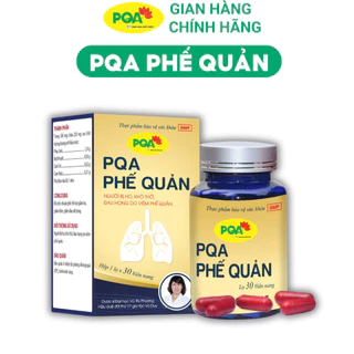 PQA Phế Quản giúp bổ phế, nhuận phế, hỗ trợ giảm ho, giảm đờm, giảm đau rát họng. Hộp 30 viên