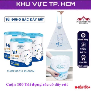 Cuộn 100 Túi đựng rác có dây rút, tự hủy sinh học Minaier