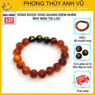 Vòng tay huyết long tam hợp thân tý thìn đã khai quang - gỗ cao cấp thấu quang - may mắn tài lộc