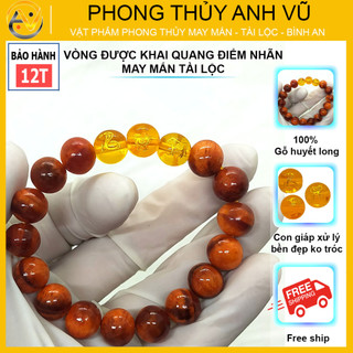 Vòng tay cao cấp huyết long tam hợp tỵ dậu sửu -chất liệu gỗ cao cấp có thấu quang - may mắn tài lộc