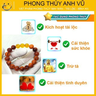 Vòng tay huyết long tam hợp thân tý thìn khai quang - chất liệu gỗ thấu quang - may mắn tài lộc