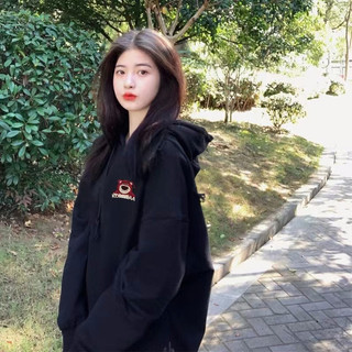 Áo nỉ HOODIES hình Gấu dâu LOTSO Chất nỉ bông dáng rộng dành cho nam nữ