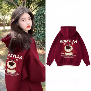 Áo nỉ HOODIES gấu dâu mũ trùm đầu dáng rộng thời trang dành cho nam nữ