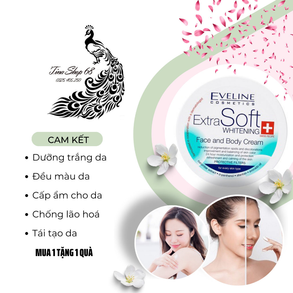 Extra Soft Whitening Face & Body Cream – 200ml - Eveline Cosmetics